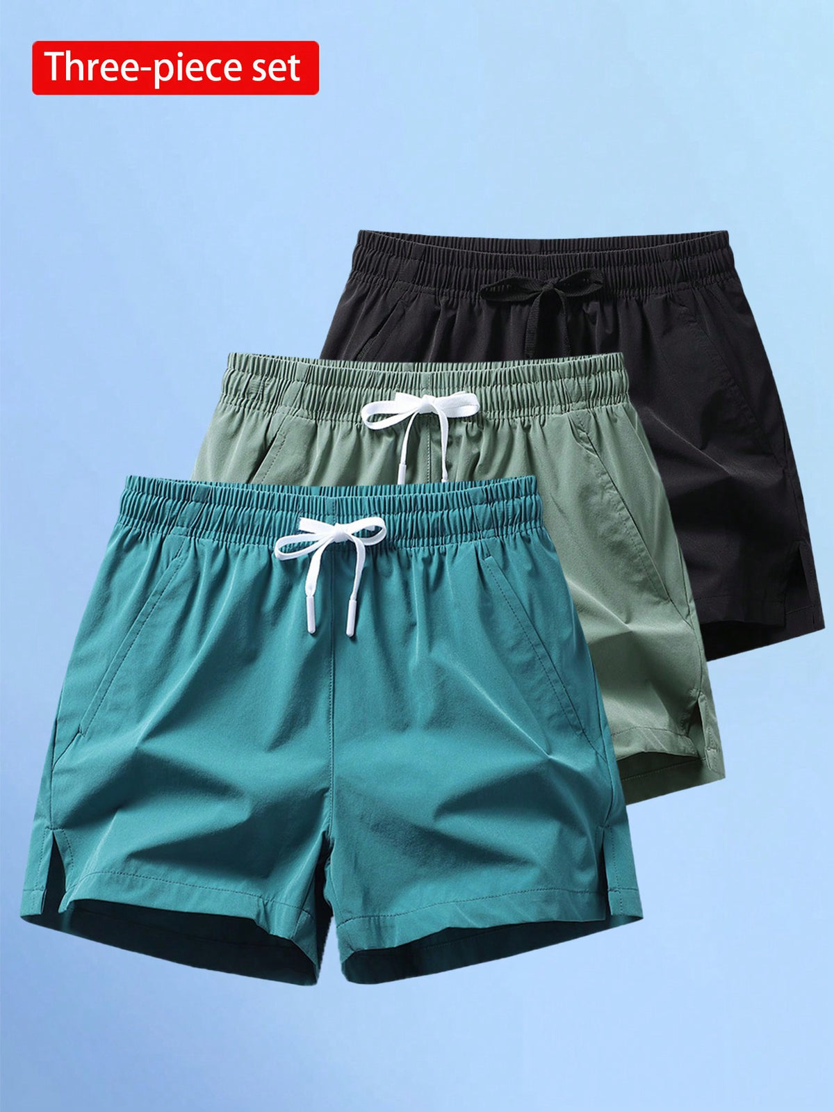 3pcs/Set Men Athletic Shorts, Summer Thin Basketball Shorts, Loose Outdoor Running Fitness Leisure Shorts