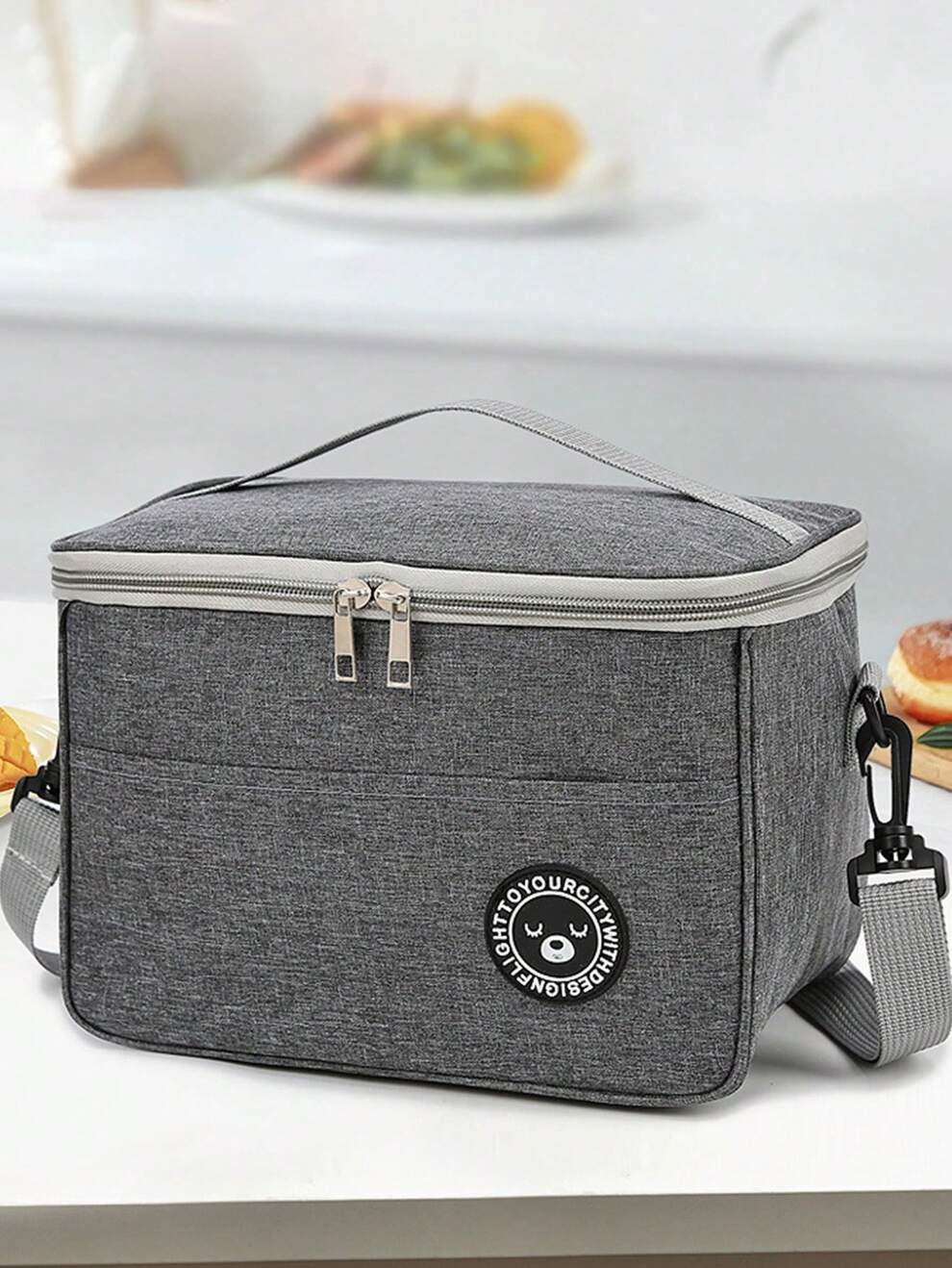 1pc School Season Tote Crossbody Lunch Bag, Ice Bag Picnic Bag Work Lunch Bag, Outdoor Lunchbox Bag Foldable Leakproof Insulated Bag,School Season Student Meal Kits