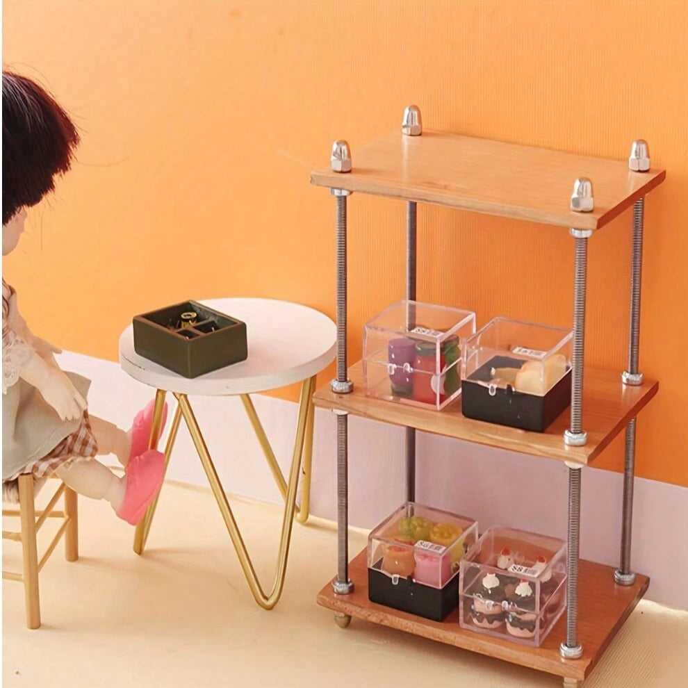 Mini Multi-Layer Storage Cabinet Rack Model - Can Be Used As Doll House Mini Flower Shelf, Bookshelf, Storage Rack (Installation Required)