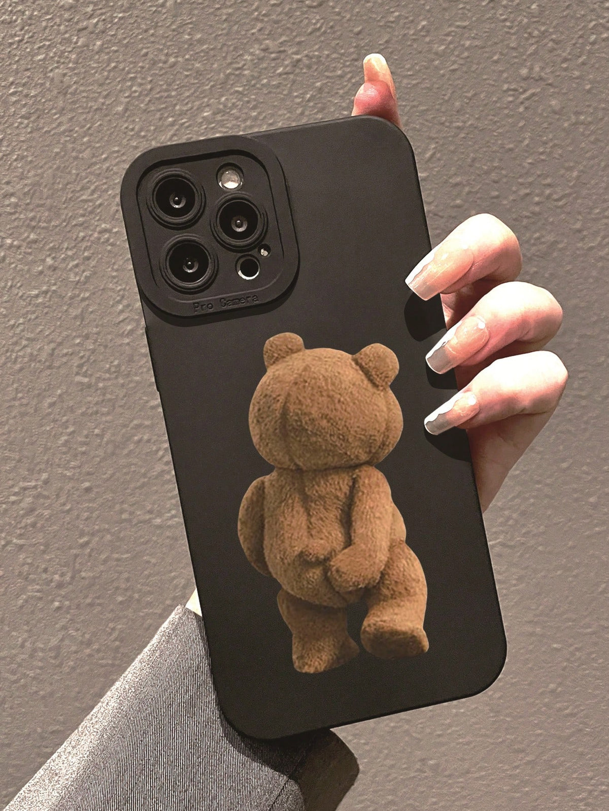 Cute Stuff 1pc Clear Anti-Drop IPhone Protective Case Compatible With Apple IPhone Teddy Bear Design