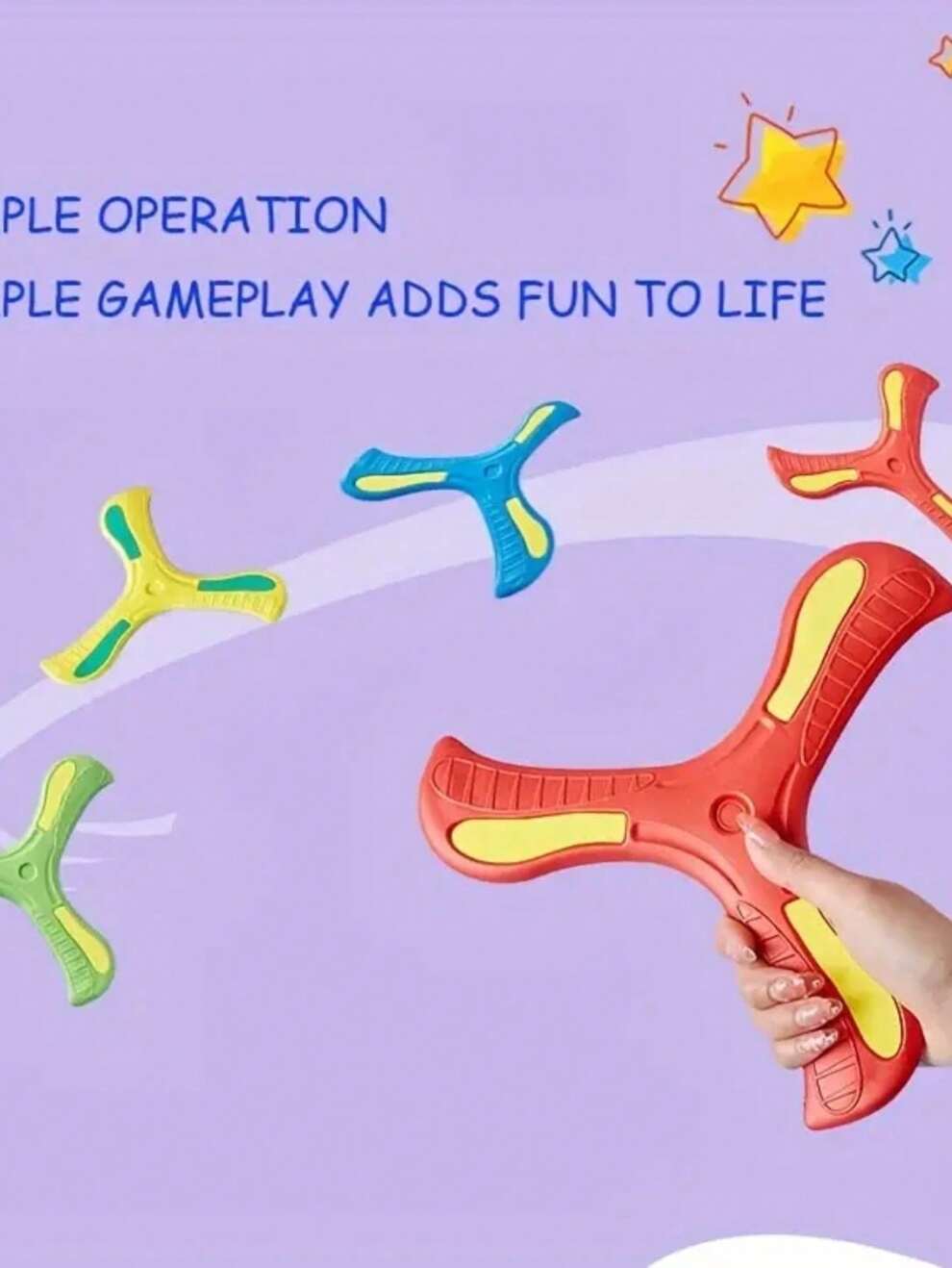 1pc Handheld Tri-Fin Boomerang - Outdoor Boomerang, Perfect For Grassland Multiplayer Interaction Games, Comes With Return Triangle, Wind-Powered Boomerang Toy For Interactive Play, Summer