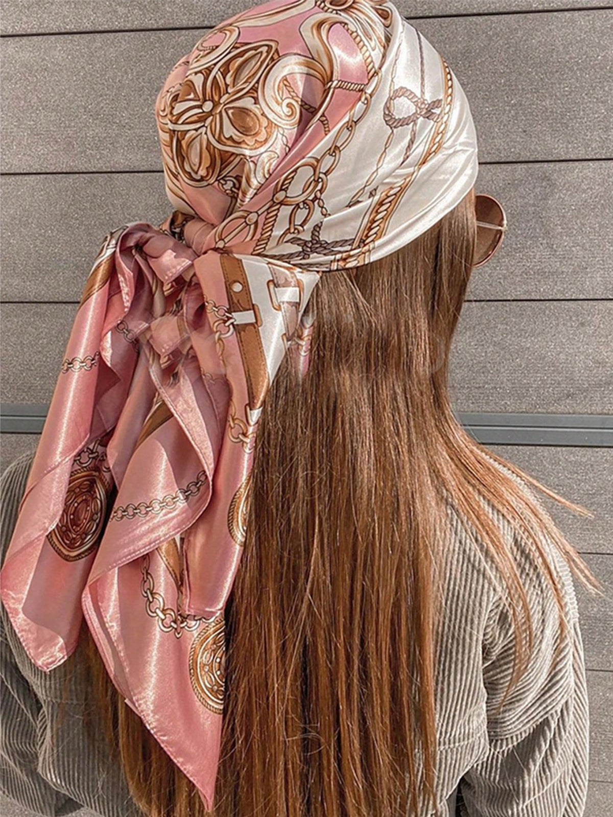 90cm Printed Women's Scarf Imitated Silk Muffler Sunscreen Silk Scarf Shawl Wrap Headscarf Beach Towel Bandana,Hair Band,Head Band Ideal For Dressing Up Your Look