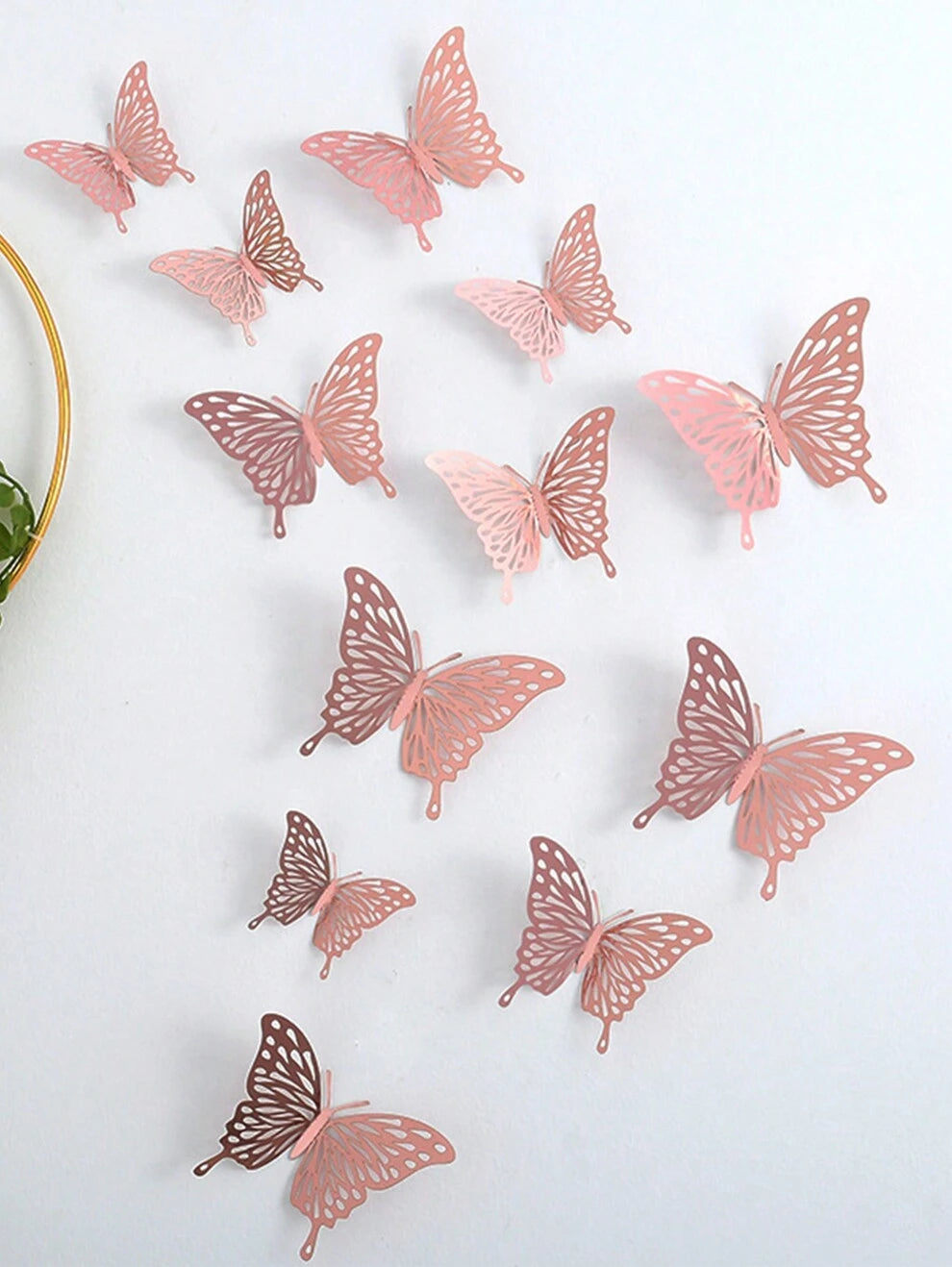 12pcs/Set Butterfly Room Decorations, Gold Wall Art Decals Stickers, Mothers Day Gifts For Women Birthday Party