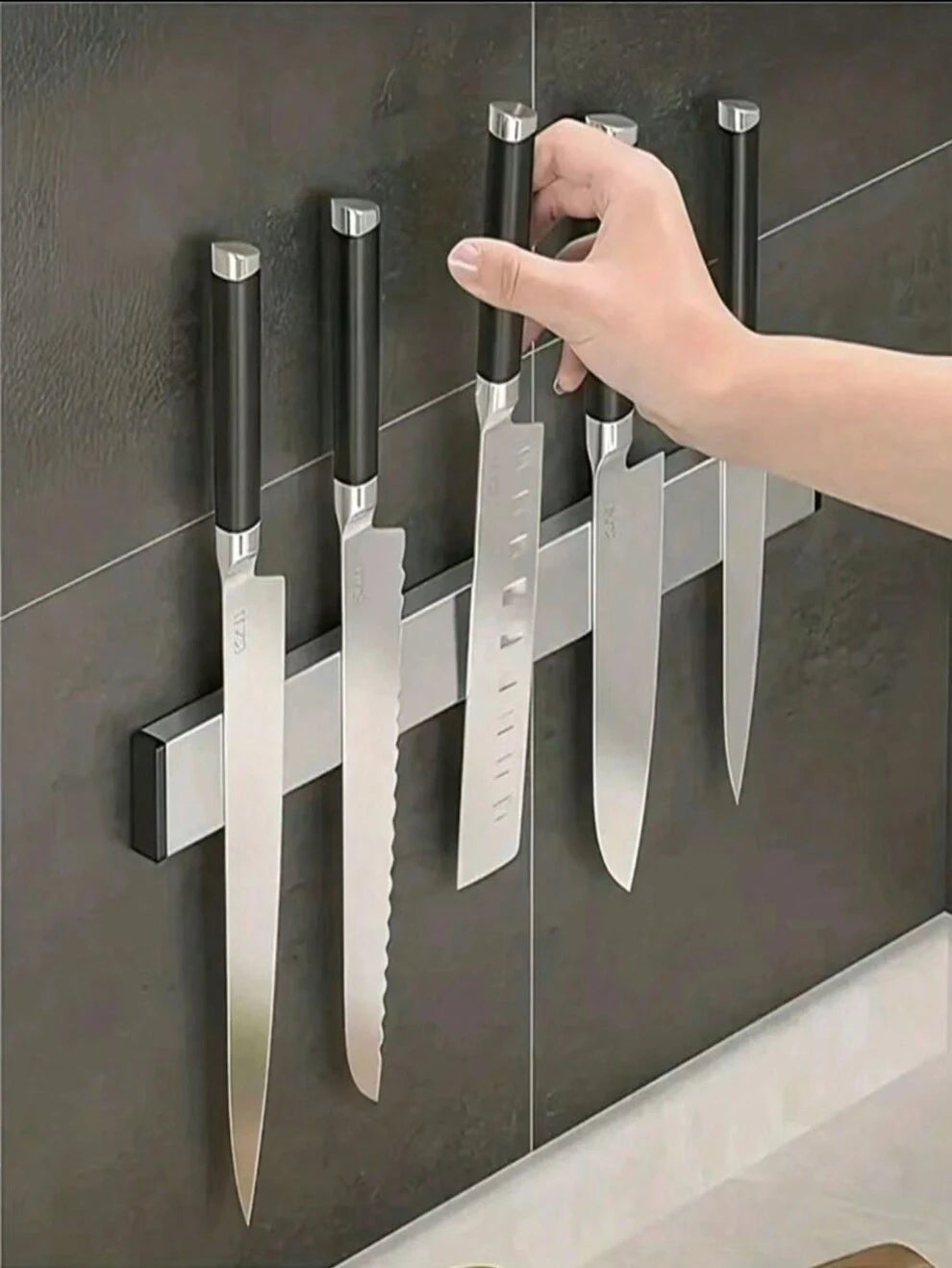 1pc 304 Stainless Steel Magnetic Knife Holder, Kitchen Knife Organizer, Magnetic Knife Rack