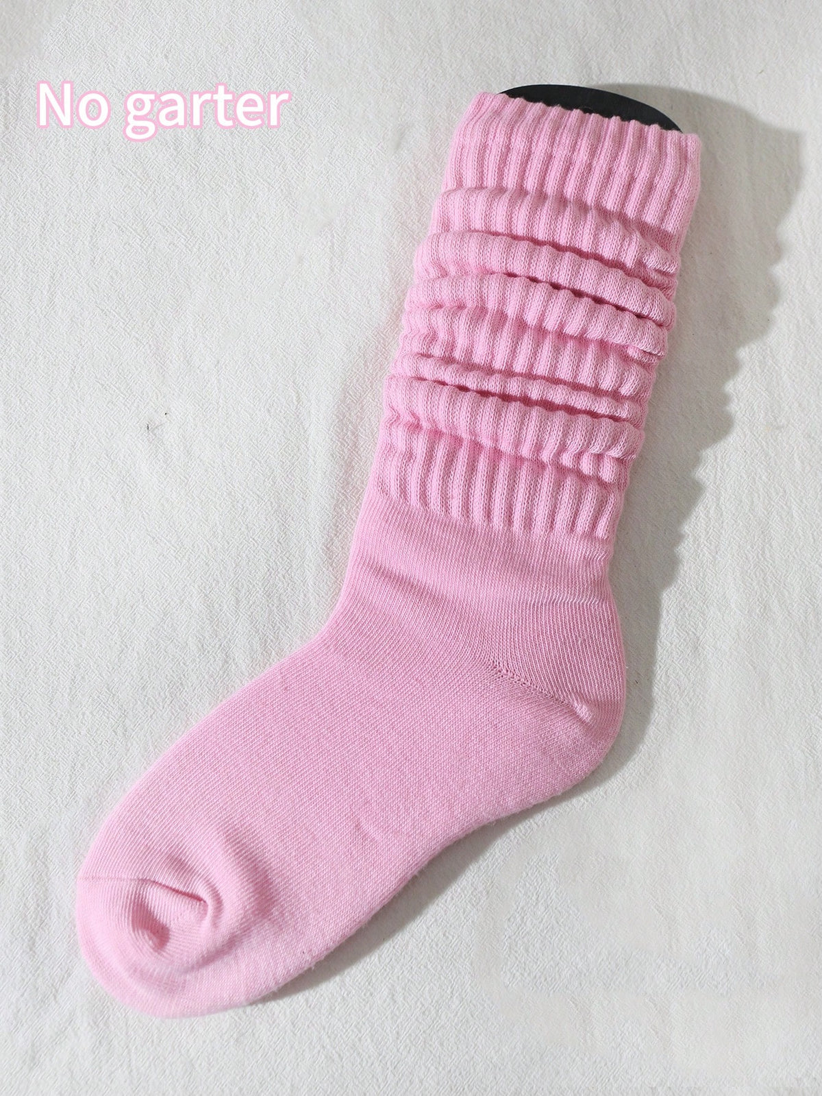 1pair Women's Japanese And Korean Style Spring/Summer Versatile Pile Socks, College/Lolita/Simple/Sporty, Solid Color Knee-High Socks (Excluding Sock Board)