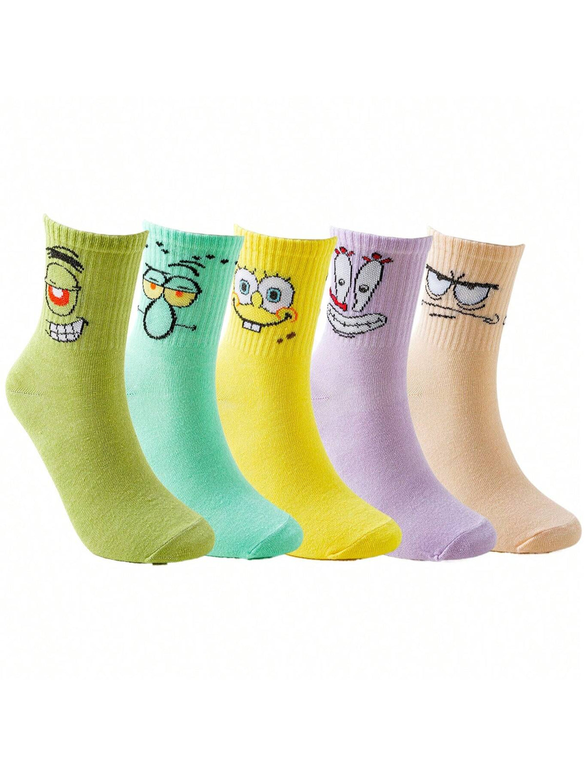 5Pairs  Cartoon Anime Socks Men Women Long Socks Novelty Funny Hip Hop Socks