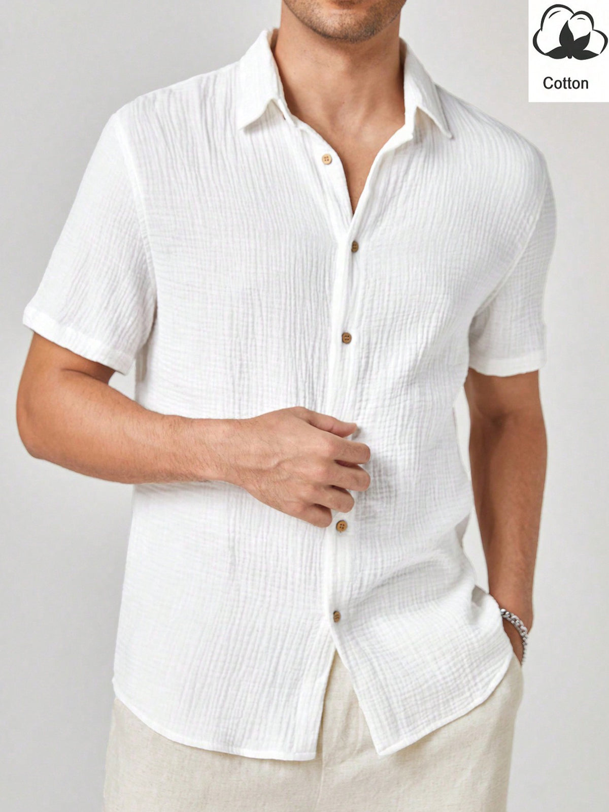 Manfinity Modomio Men's Woven Casual Short Sleeve Shirt