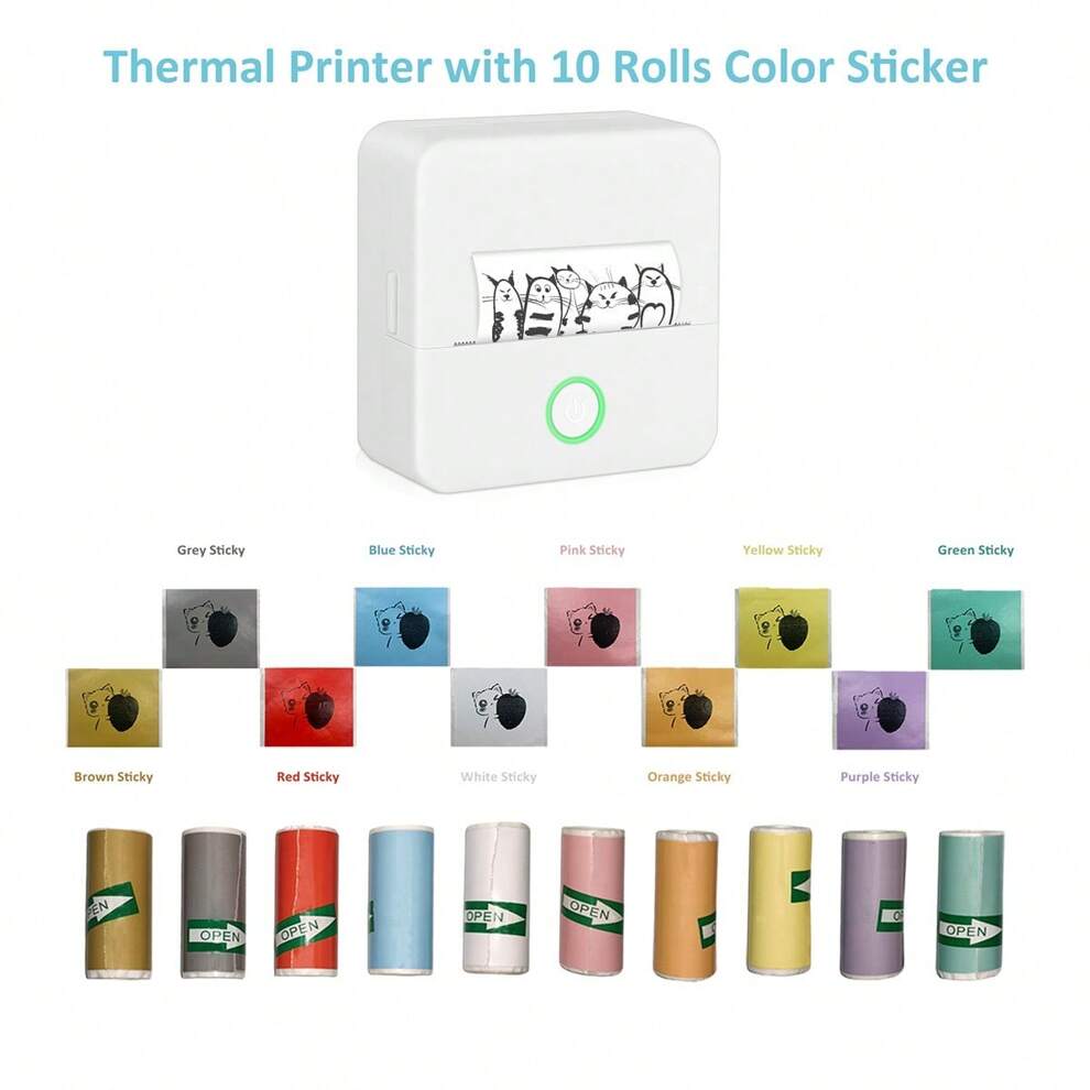 Printer With 3Rolls Color Sticker