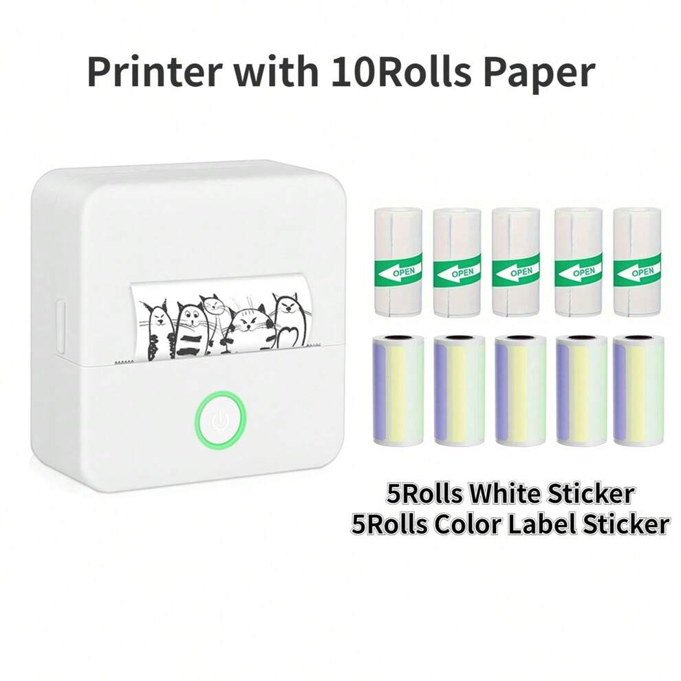 Printer With 10Rolls Color Sticker