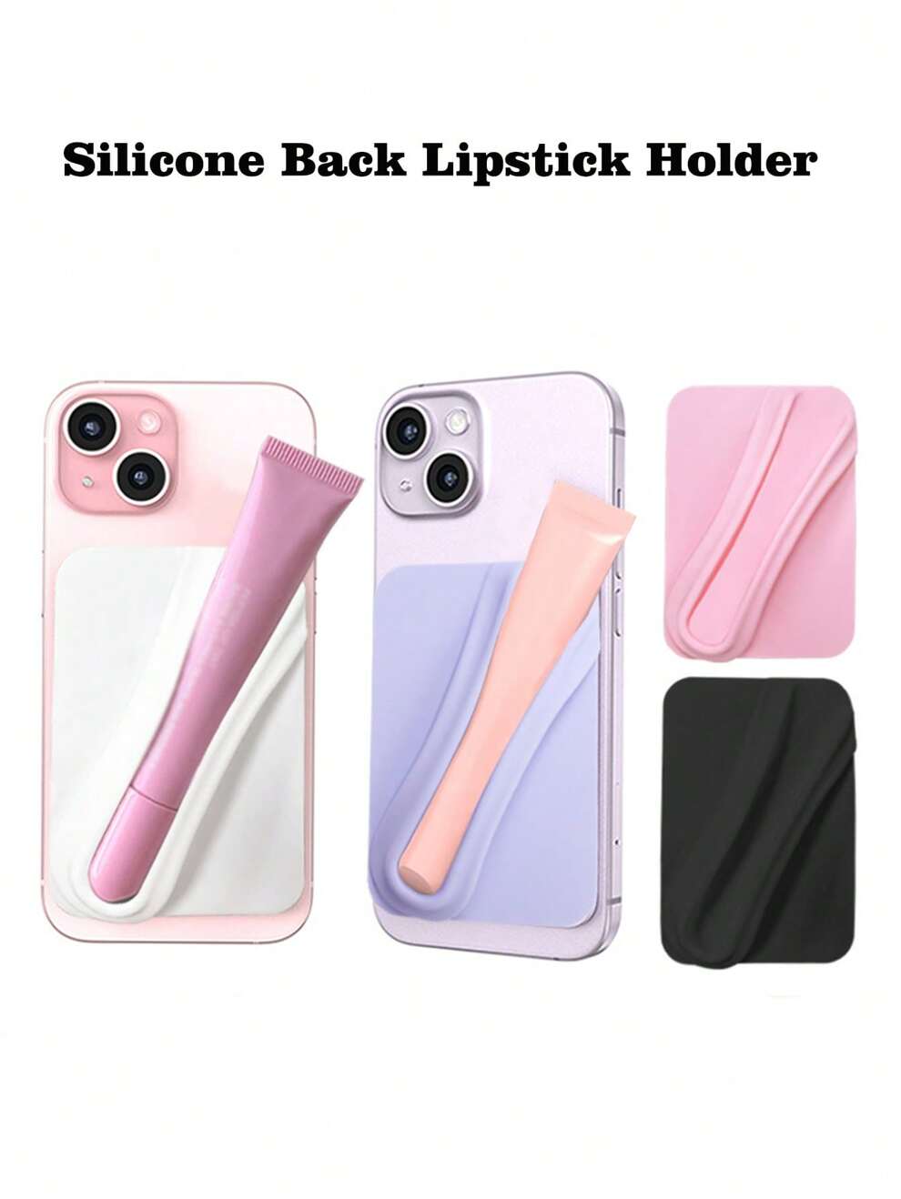 1pc Silicone Lipstick/Lip Gloss Phone Stand, Phone Back Adhesive Stand With Silicone Lips