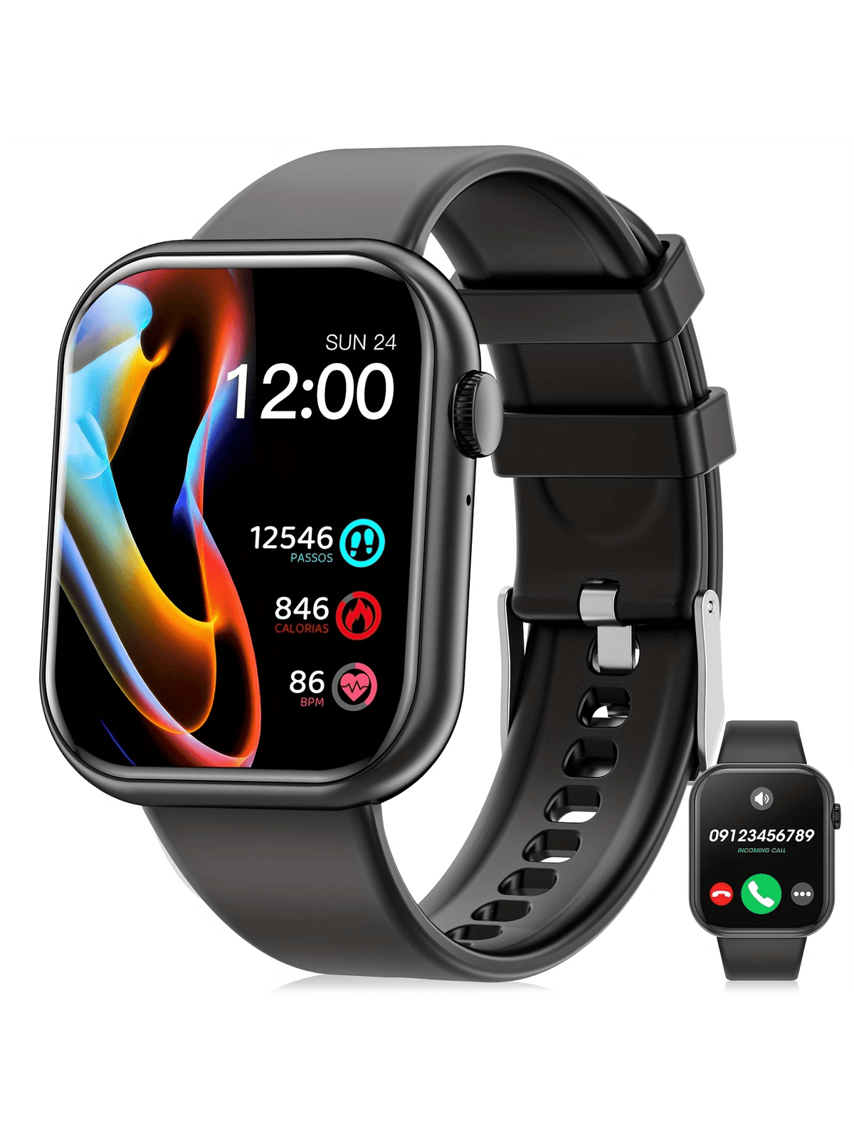 2024 Upgraded Apple Style Smart Watch (Answer/Make Calls), 1.85 Inch Display Smart Watch, Suitable For Men And Women, Fitness Tracker, Multiple Sports Modes, Step Calorie Counter, Sleep Monitor Watch