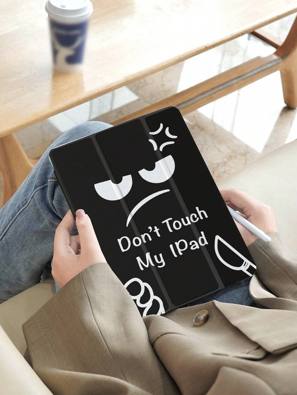 Don't Touch My Ipad Case Compatible With IPad 10.2 Inch 2021/2020 IPad 9th/8th Generation,Compatible With Samsung Galaxy Tab A8 10.5 Inch 2022,Huawei Matepad 10.4/ Tab/Xiaomi Cover,With Pen Holder,Sup