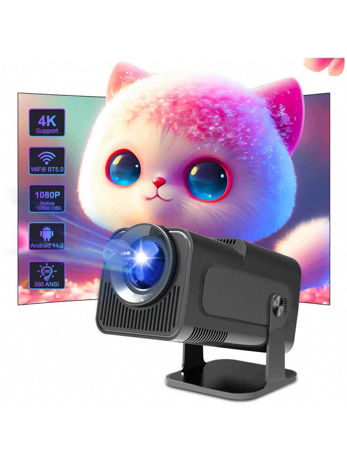 Magcubic 4K Android 11 Projector Native 1080P 390ANSI HY320 Dual Wifi6 BT5.0 1920*1080P Cinema Portable Projetor Upgrated HY300