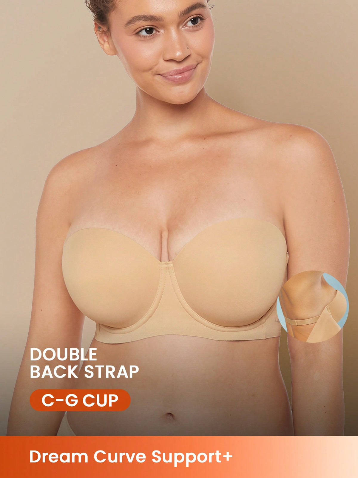 LUVLETTE Dream Curve Support+ Strapless Push-Up Bra