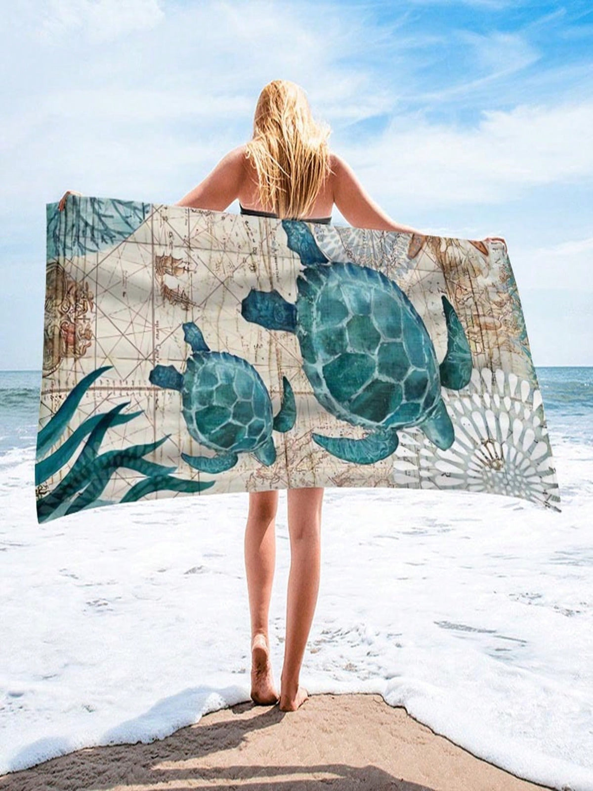 Luxurious Oversized Beach Towel - Vibrant Palm Tree Print, Ultra-Soft Microfiber, Tropical Style - Perfect For Pool & Beach