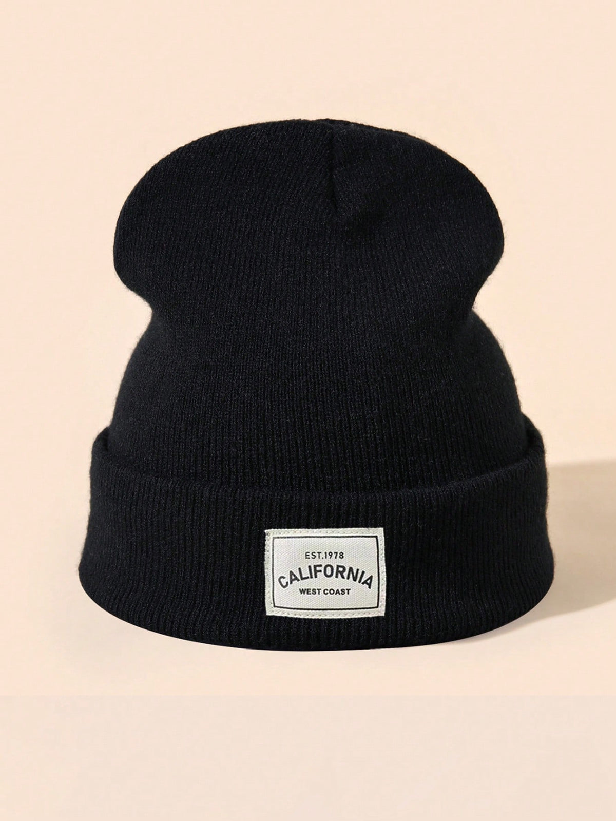 1pc Men's Candy-Colored Knit Cap With California Label Suitable For Autumn/Winter, Daily Wear And Warmth