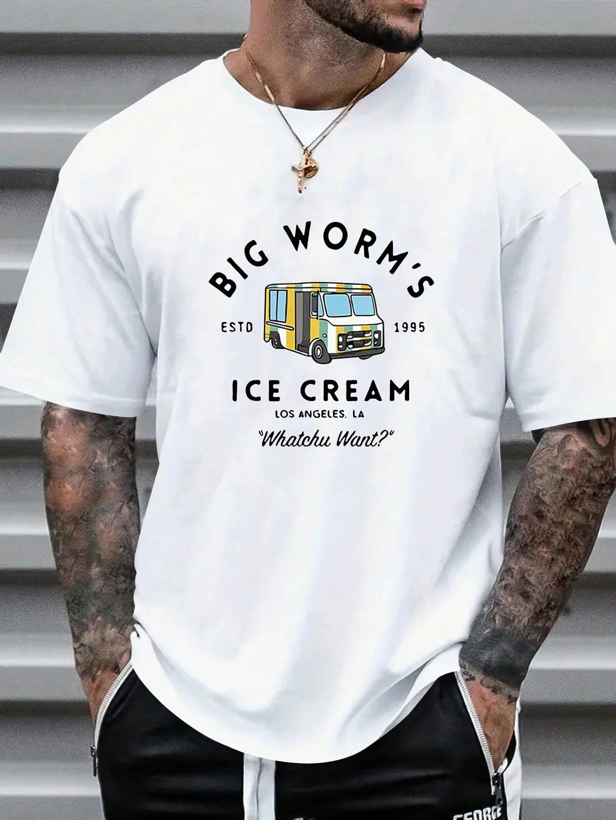 Men's Summer Slogan & Car Printed Short Sleeve Round Neck Casual/Commute T-Shirt