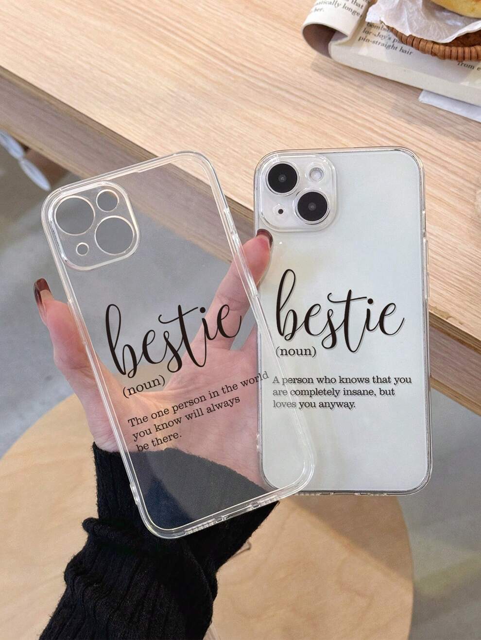 2pcs Simple Wedding Season Romantic Couples' English Slogan Printed Phone Case, With Precise Holes & Anti-Slip Design, Compatible With IPhone 11/12/13/14/15 Pro Max