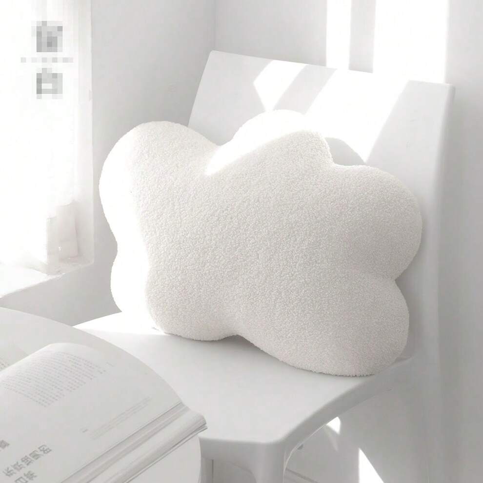 1pc Cute Cloud Shaped Pillow, Nap Lumbar Cushion, Bed Headrest Or Living Room Sofa Backrest, Nordic Style, Simple White Cloud Plush Toy