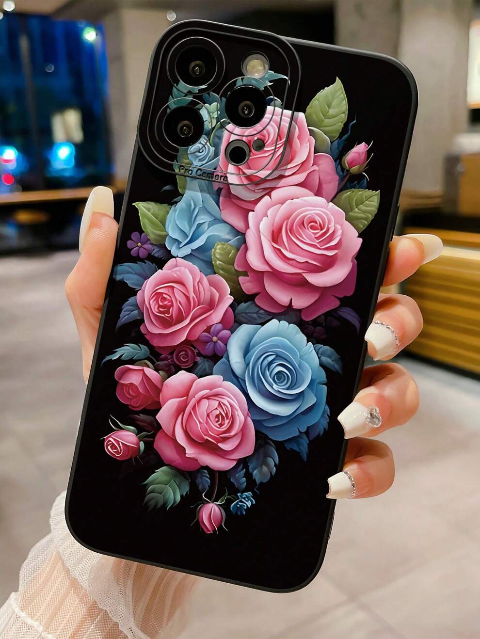 1pc Rose Pattern Iris Phone Case For IPhone, Samsung, Xiaomi/Redmi, OPPO/Realme, VIVO, Infinix