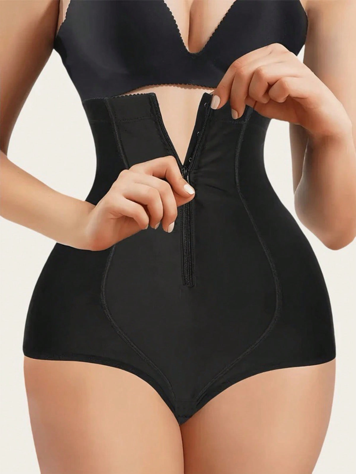 1pc Women's Thin, Breathable, Comfortable, Butt-Lifting, Abdomen-Slimming, High-Waist Hourglass Shaping Postpartum Shapewear Panties