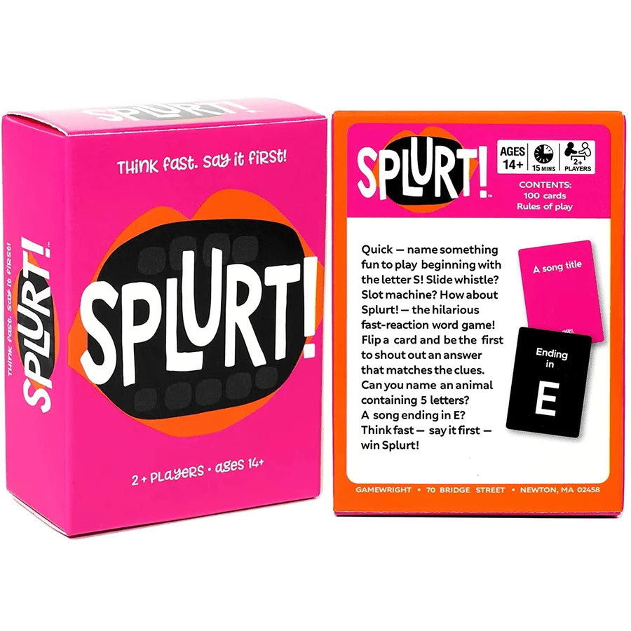 1pc SPLURT! Think Fast Say It First Quick Naming Party Strategy Game Card A Fun Family And Friends Leisure And Entertainment Game Card Christmas Gift Halloween Gift