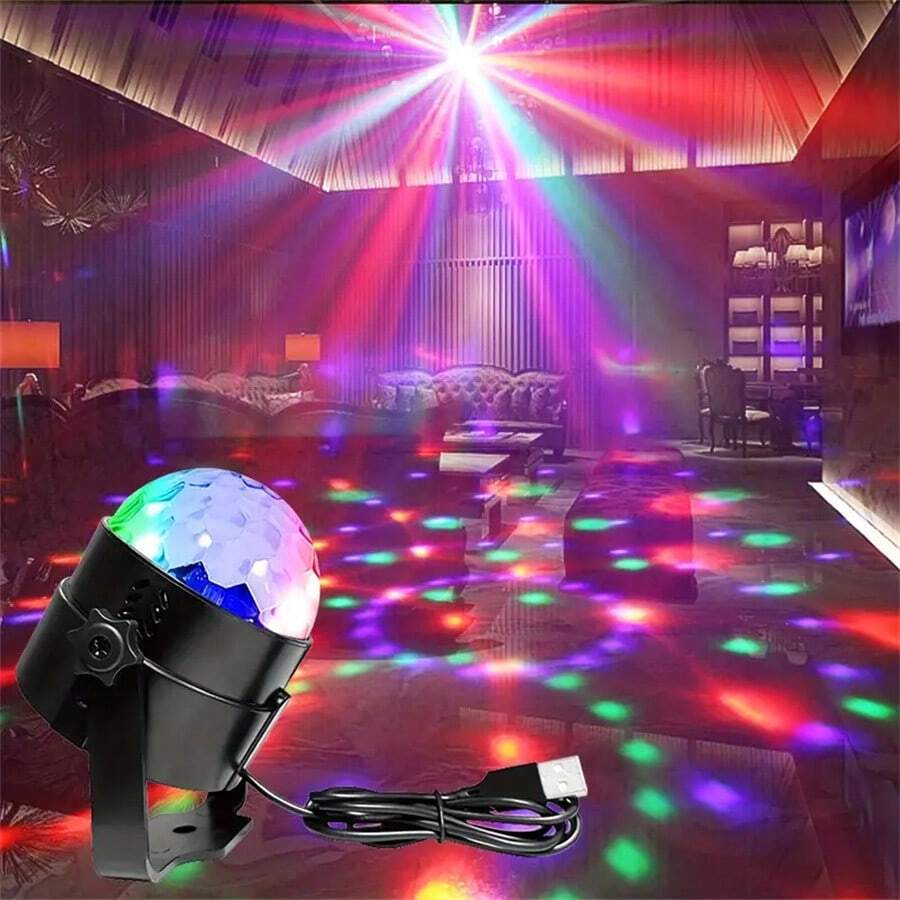 1 Style Disco Ball Light, Projection Night Light, USB Crystal Magic Ball Light, Outdoor Indoor Strobe Karaoke Light, Christmas Halloween Party, Car Room, Birthday Decoration