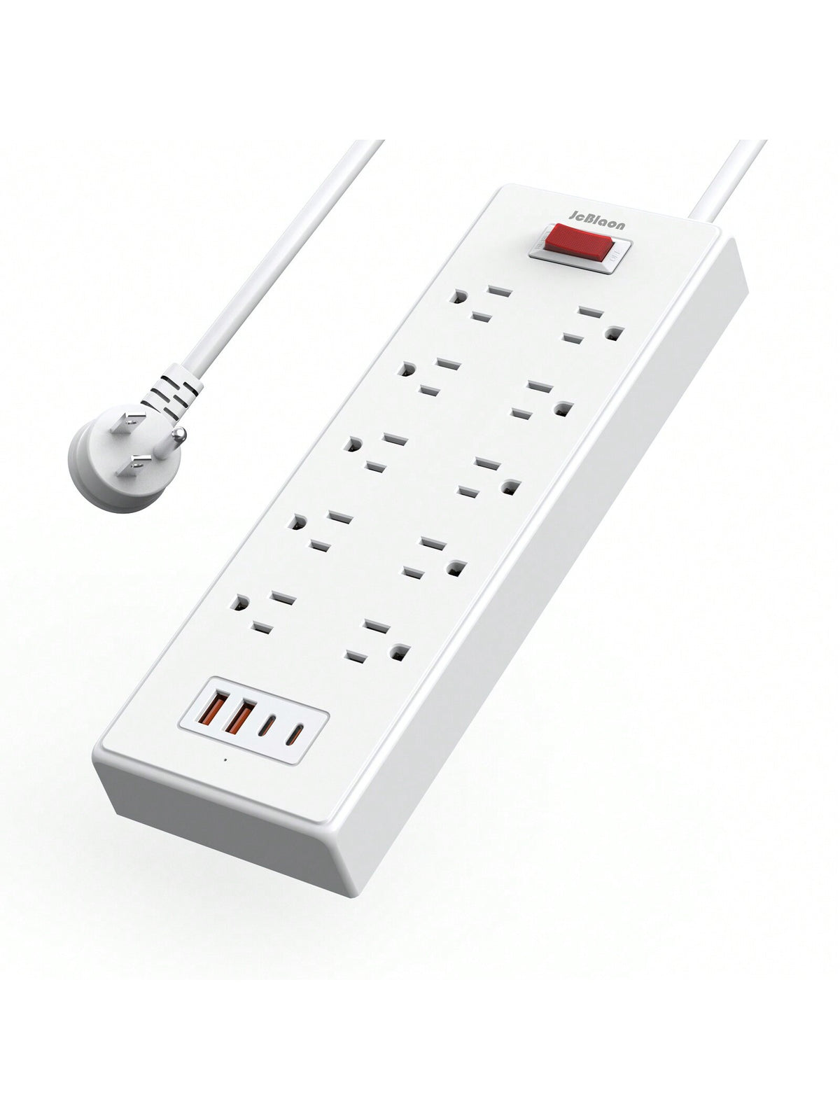 Power Strip, Surge Protector With 10 Outlets And 4 USB Ports, 5 Feet Extension Cord , Low Profile Flat Plug, Wall Mountable, Ideal For Home Office