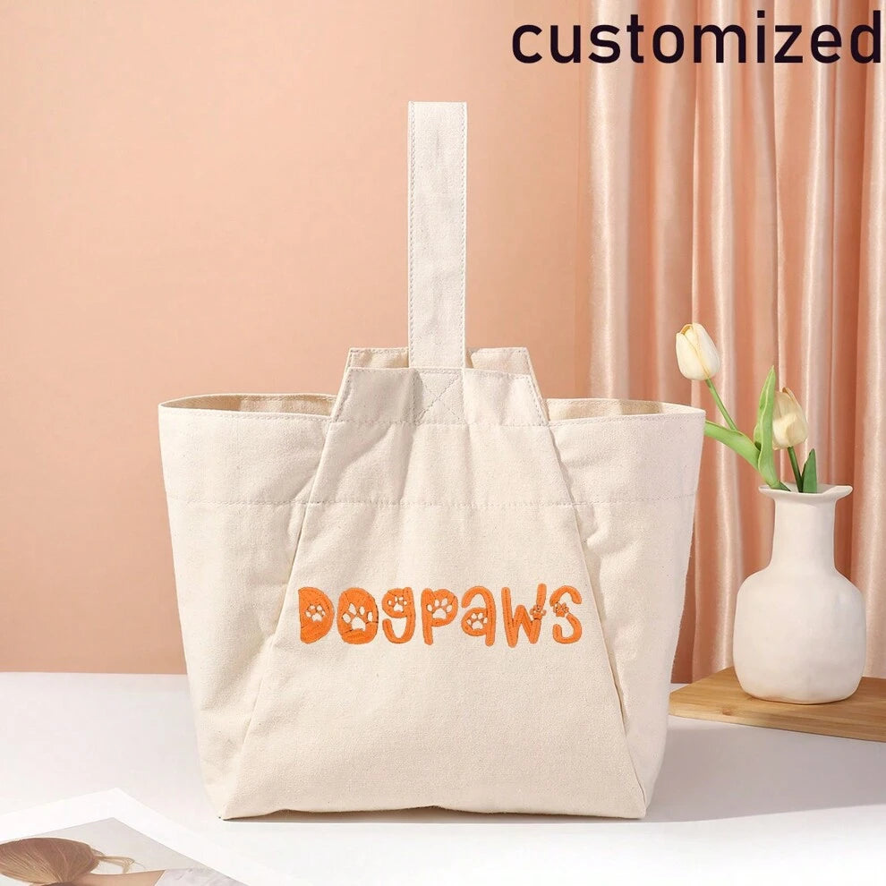 Personalized Embroidered Canvas Tote Bag, Large Capacity Multifunctional Storage Bag, Shopping Bag, Backpack, Suitable For Wedding, Birthday, Beach, Holiday, Best Gift For Women, Moms, Teachers, Frien