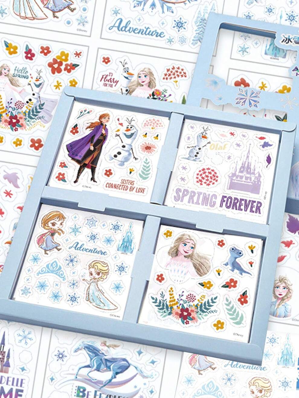 100Pcs/Box Genuine Disney Frozen Elsa Anna Princess Stickers Characters Decal For Luggage Water Bottles And Laptop Decoration(Some Parts May Be Random)