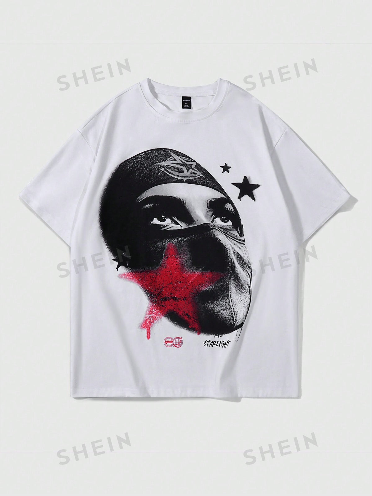 ROMWE Street Life Men's Short Sleeve T-Shirt With Character Print, Suitable For Daily Wear In Spring And Summer, School