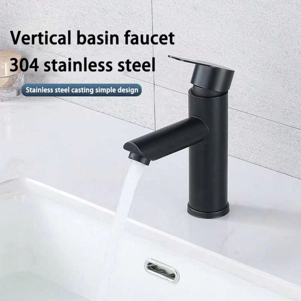 Vertical Basin Sink Faucet, Two Colors Optional, Stainless Steel Material, Hot And Cold Water Dual Use, Beautiful Appearance, Bathroom Fixture, Home Decoration Essential