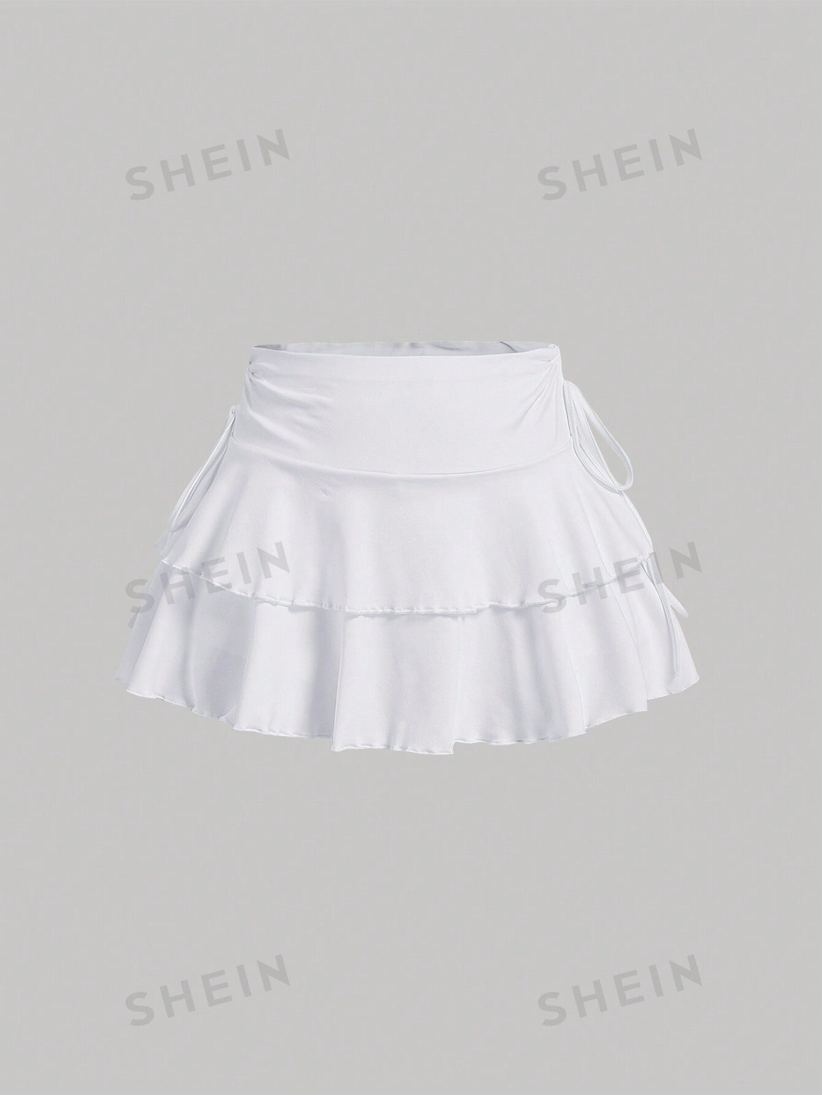 SHEIN MOD Drawstring Waist Pleated Cake Skirt