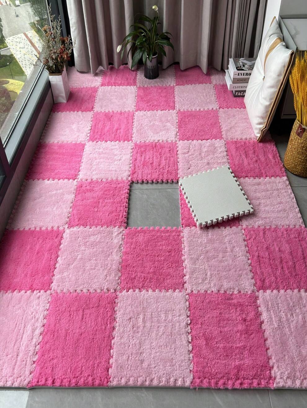 Patchwork Fur Carpet For Bedroom Girls' Ins Style Princess Room Large Full-Covering Foam Mat Easy To Clean And Anti-Slip Minimalist Design