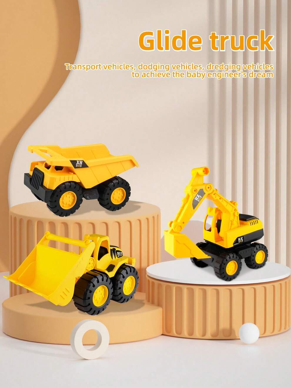 Toy Excavator Truck For Kids, Inertial Push And Go Engineering Vehicle, Best Gift For Boys