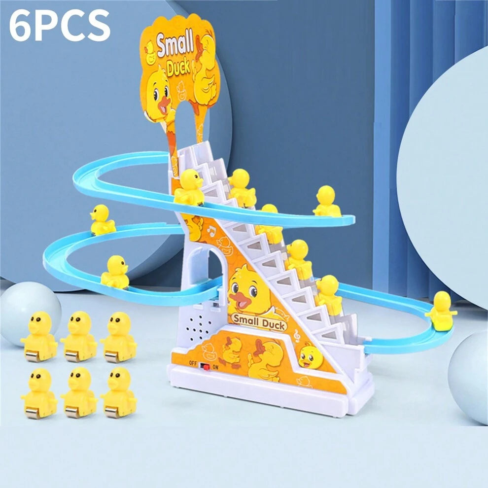 3/6/9pcs Little Yellow Ducks Assembly Fun Rail Car Baby Music Toys Boys And Girls Toys The Best Gift For Ba Bies Easter Gift Thanksgiving Gift Christmas Gift Fun Toys (Self Provided Battery Required)