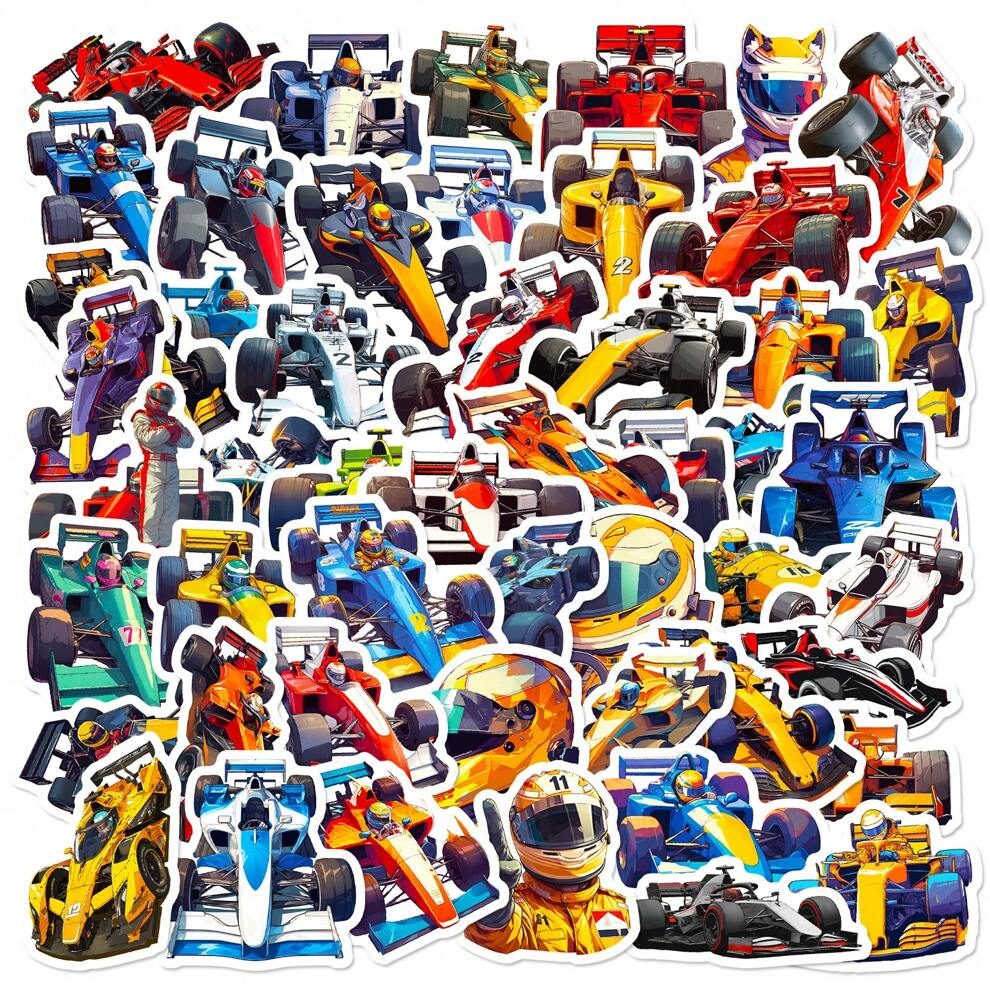 50pcs/Pack Racing Waterproof DIY Creative Stickers Toys,Laptop PC Computer Mobile Smartphones Phone Case Guitar Desktop Cup Travel Motorcycles Car Accessories Sticker