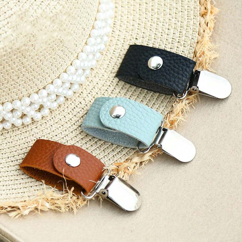 1pc Hot Leather Cap Clip Travel Organizer Clip Out Shopping Cap Buckle Summer Duckweed Hanging Buckle Backpack Hooks