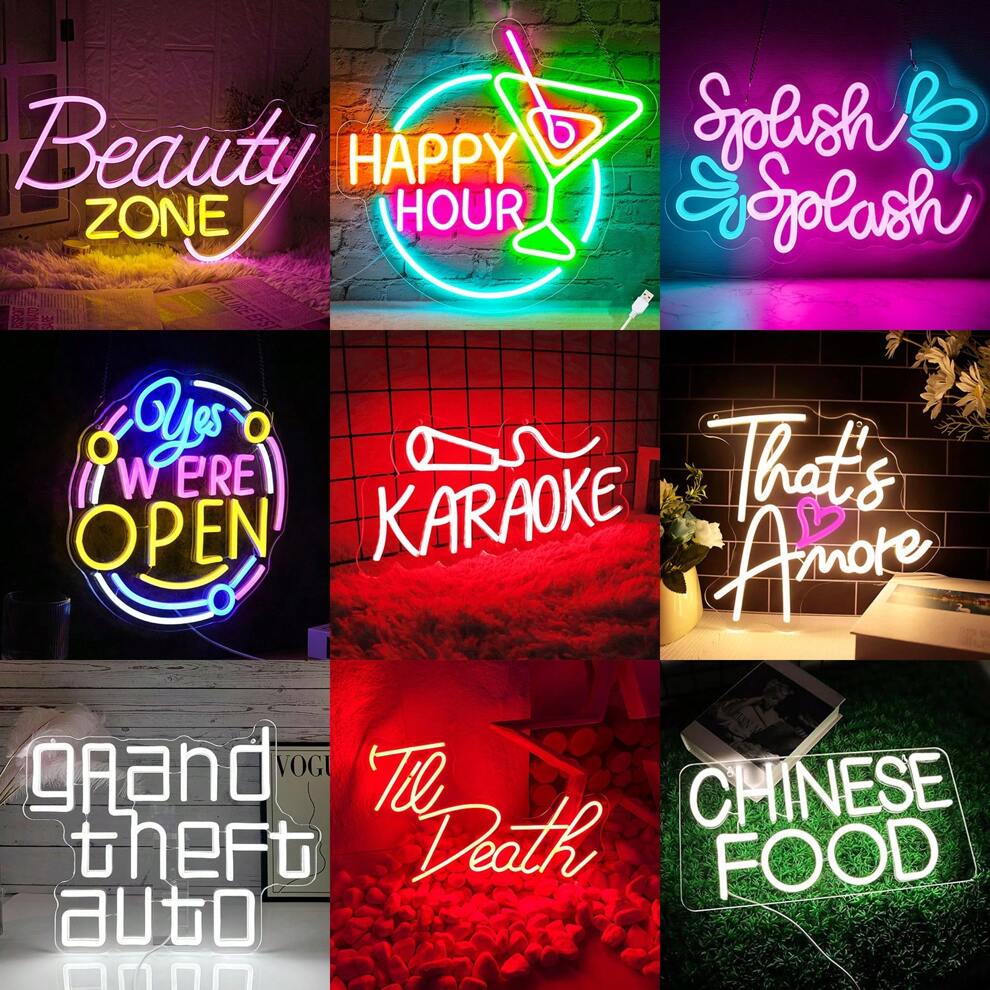 Letter LED Neon Sign, Ideal For Beauty Salons, Nail Salons, Clubs, Game Rooms, Boys' Bedrooms, Man Caves, Girls' Bedrooms, Restaurants, Shops, Convenience Stores, Music Bars, Karaoke Bars