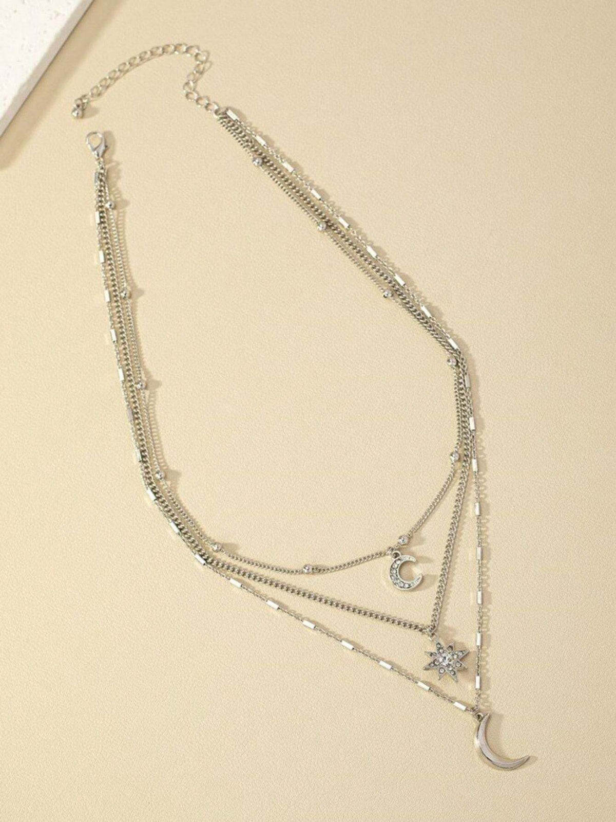 1 3-layer Star and Moon Necklace