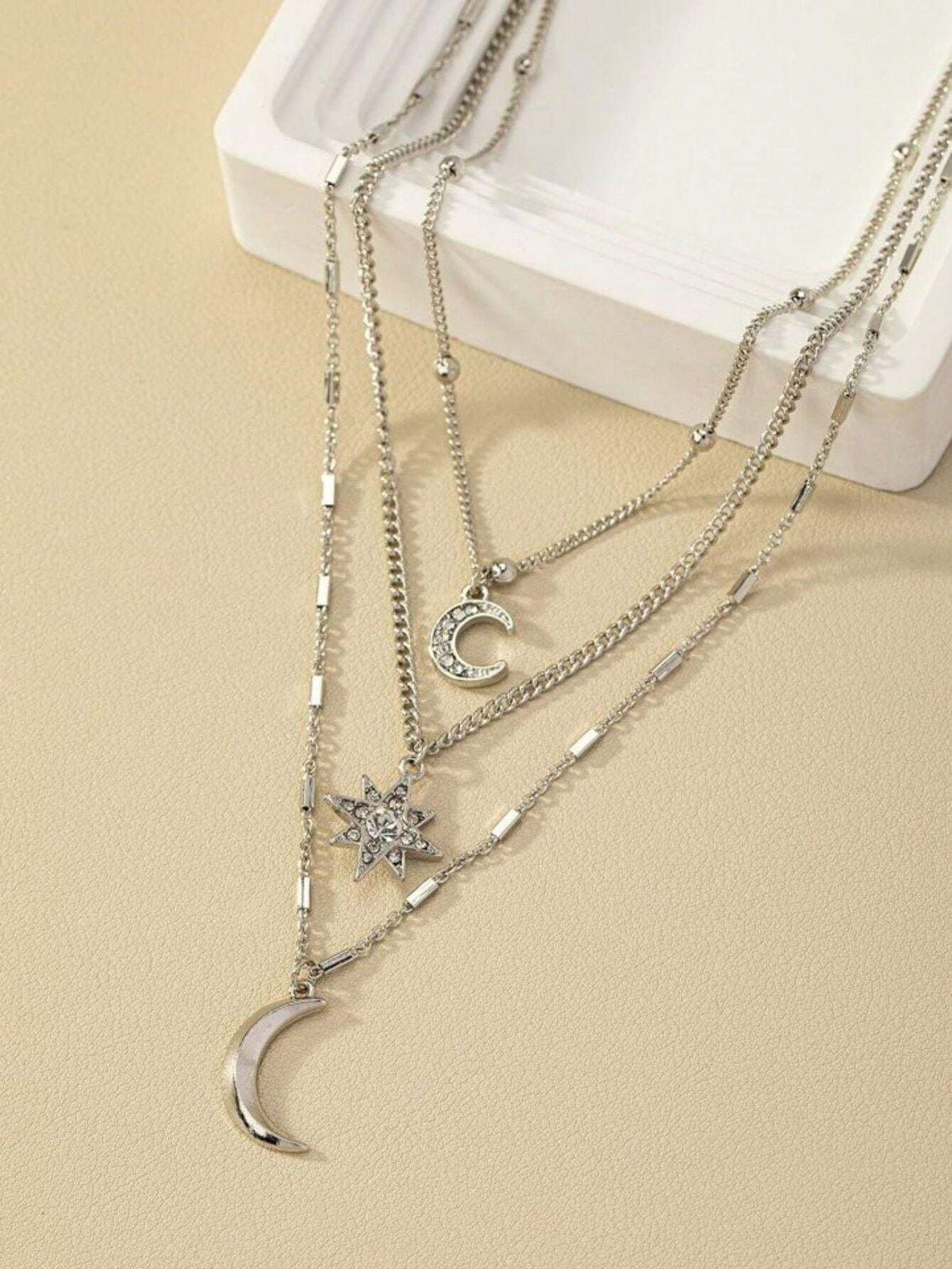 1 3-layer Star and Moon Necklace