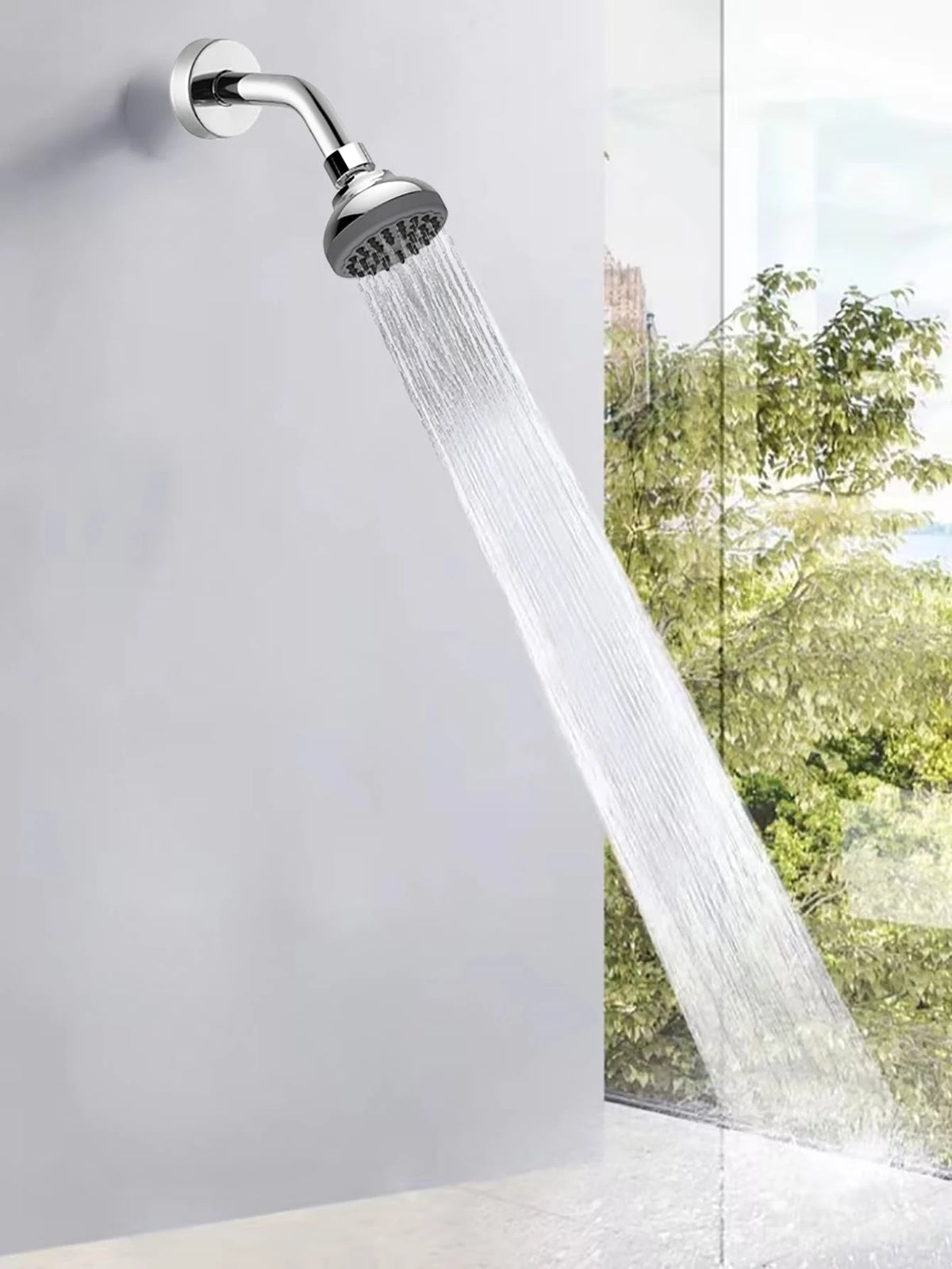 Hotel/Home/Bathroom/Outdoor 3-Inch Single Function Top Showerhead, ABS Material, Dark Grey Panel, Dark Grey TPR Nozzle, G2/1 Plastic Ball Connector, 70mm Panel Diameter (Rainfall Water)