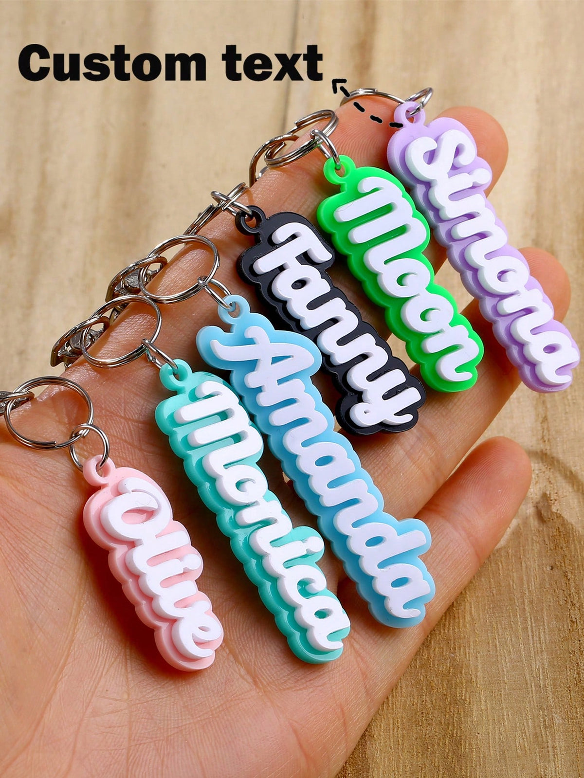 Customized Backpack Name Tag Keychain, Personalized Acrylic Letter Key Chain Pendant With Vertical Name For Wedding Party Gift Jewelry