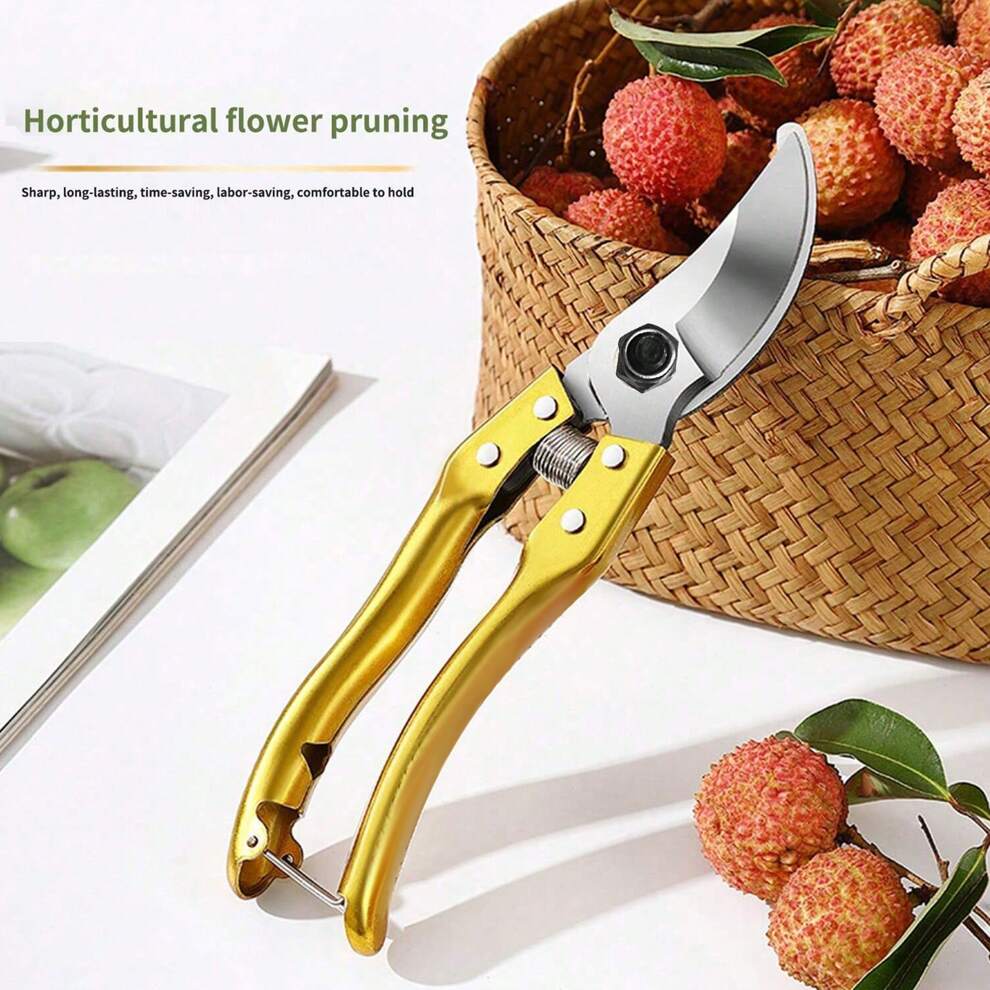 Curved Horticulture Scissors, Stainless Steel Blade Garden Scissors For Cutting Flowers, Trimming Plants In Gardens And Flower Shops, Roses, Herbs, Hedges, Bonsai, Fruit Picking, Pruning Garden Tools,