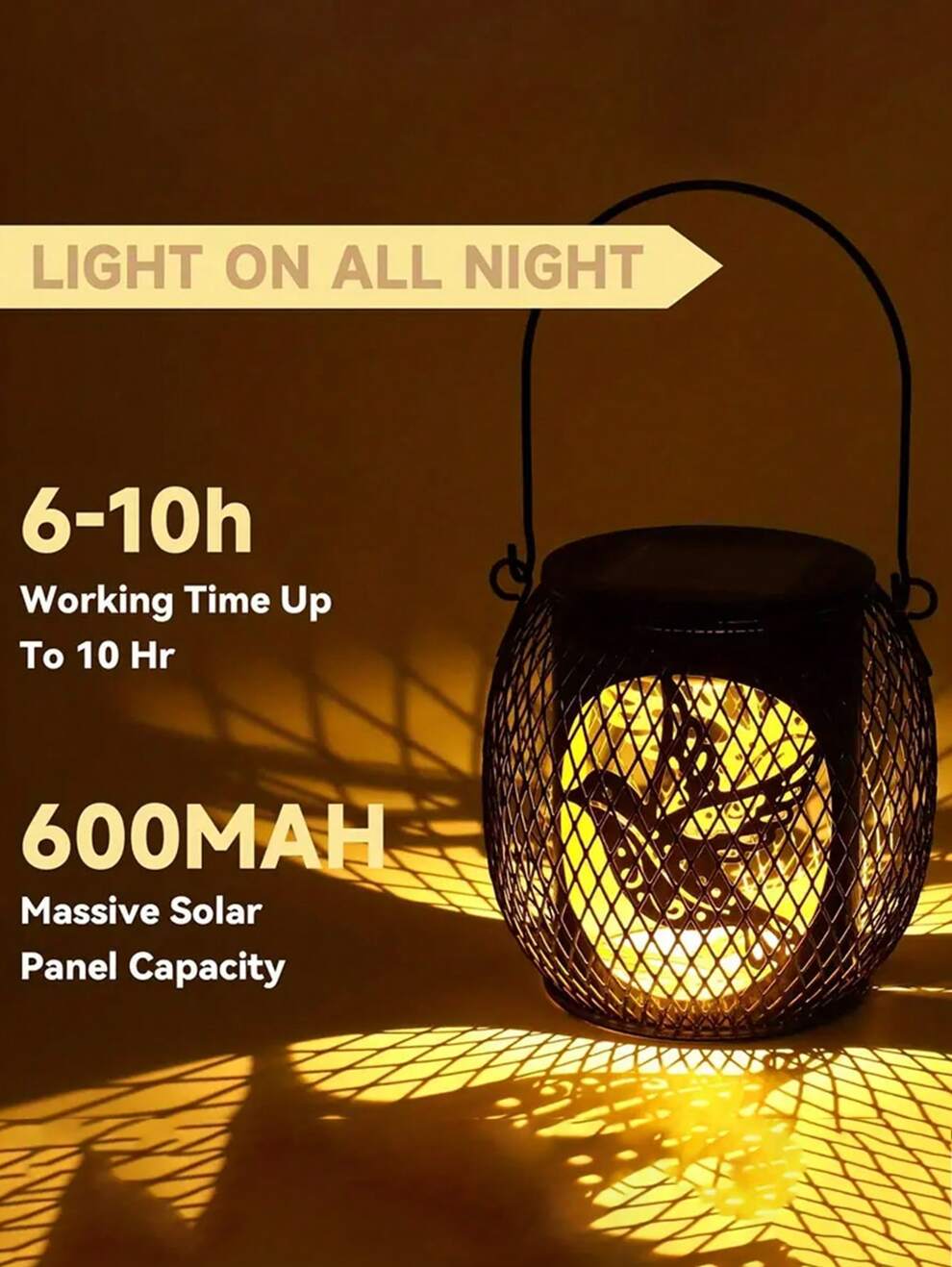 1pc Outdoor Patio Chandelier, 2-In-1 LED Lights, Portable Rechargeable Solar Lights, Touch Controlled Outdoor Lights, Camping, Garden Decor Wireless Lights For Decorating The Patio/Walking/Reading/Cam