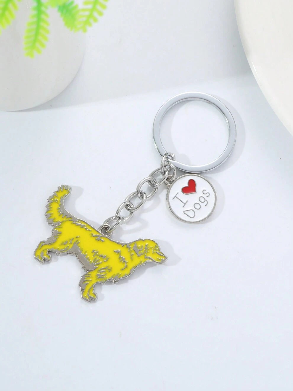 1pc NEW Golden Retriever Dog Animal Metal Pendant Keychain For Bag Car Women Men Key Ring Love Jewelry