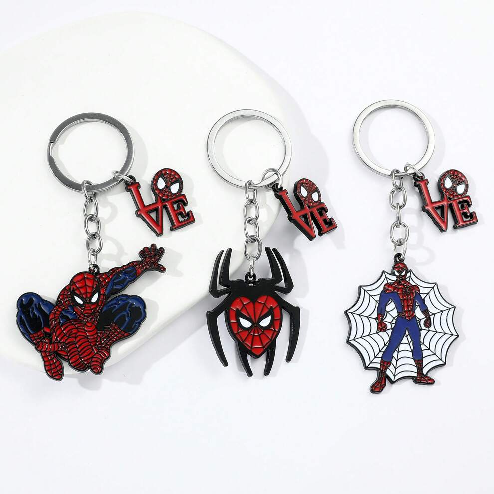 1pc Cartoon Superhero Avengers Spider Man Pendant, Bag Decoration, Keychain