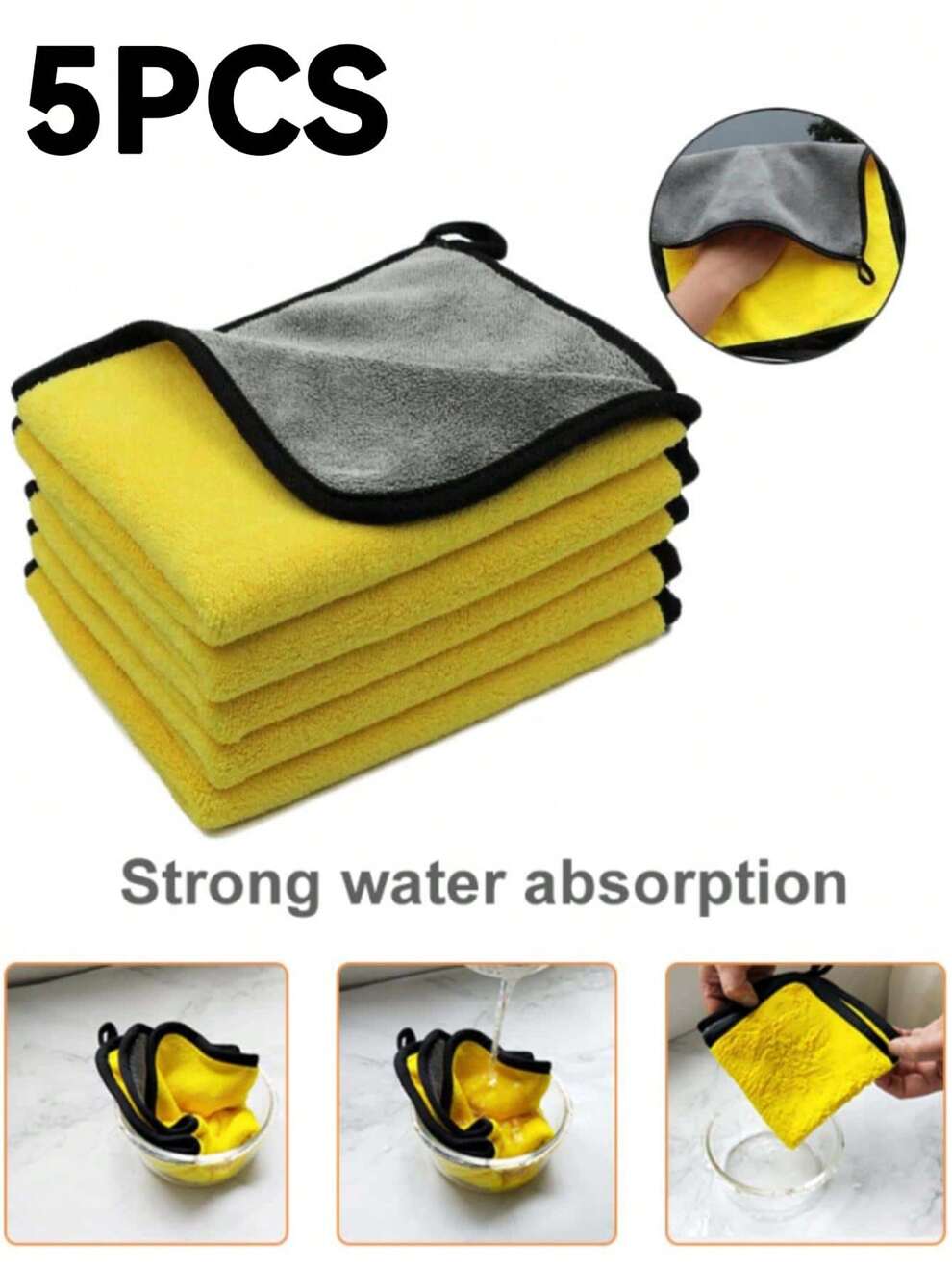 1/2/5 Pcs Ultrasoft Car Wash Microfiber Towel Car Cleaning Drying Cloth Car Care Cloth Detailing Car WashTowel ,Polishing Waxing Auto Detailing Towel Cloth Never Scra