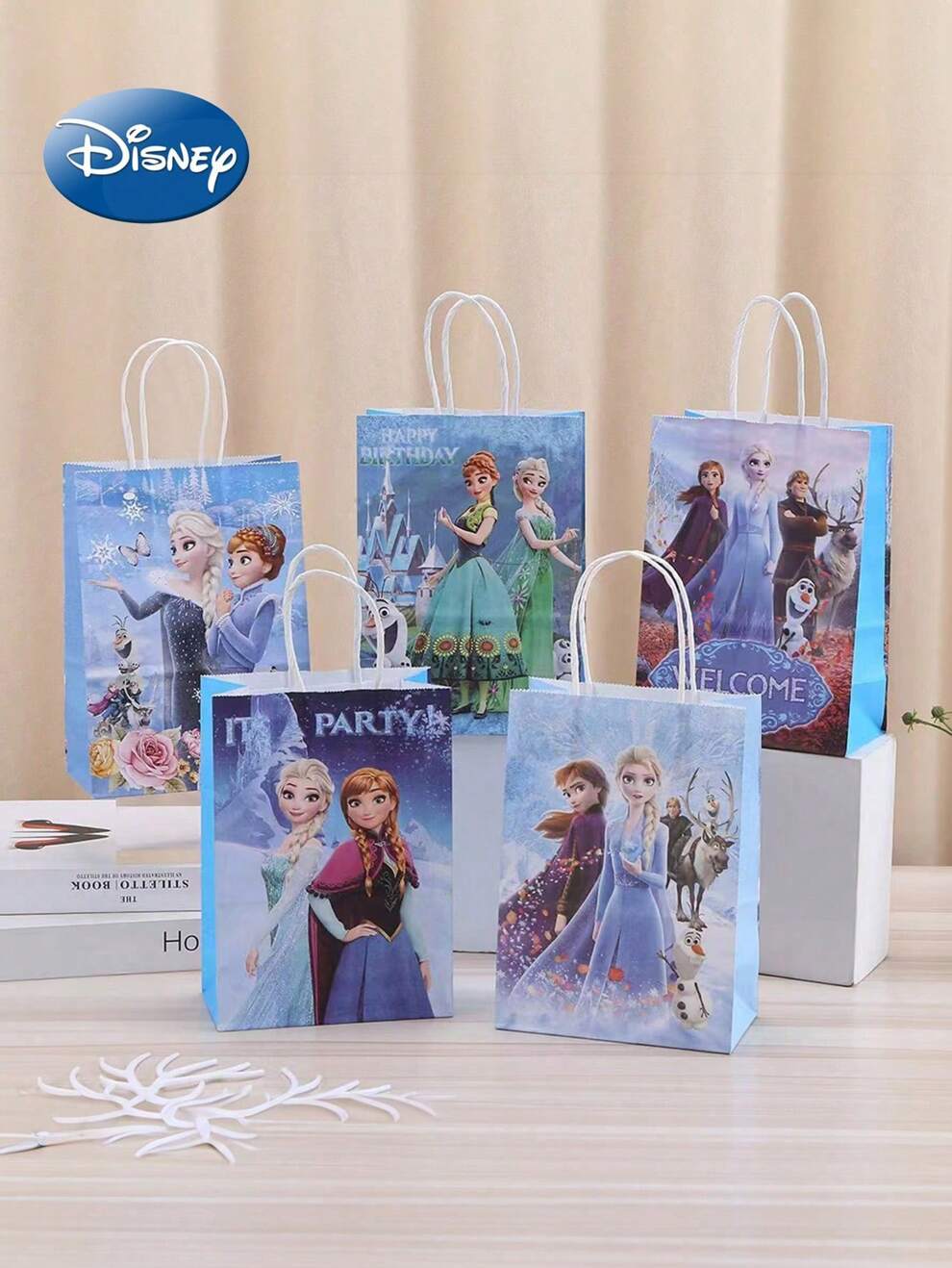 10pcs/Set Frozen Princess Anna Party Paper Gift Bag For Happy Birthday Party Decor