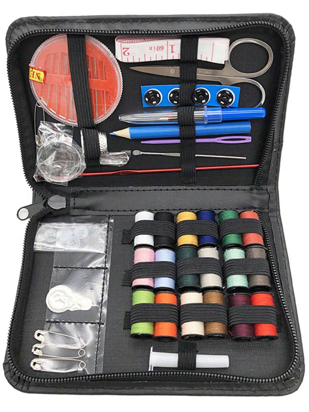 1pc Portable Sewing Repair Kit, 58pcs Hand-Sewing Set With Needle Threader, Thread, Scissor And Thimble, Ideal For Home And Travel Tools Bag Tool Box Sewing Bag Travel Essentials